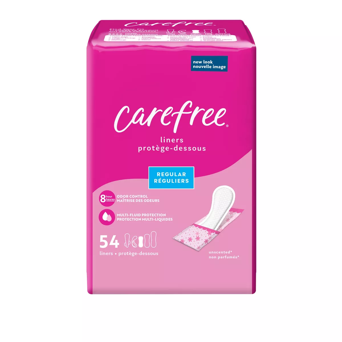 Carefree Acti-fresh Body Shape Regular to Go Unscented Pantiliners, 54 Ea